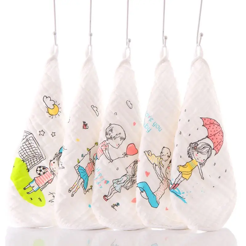 

5 шт./лот 6-слойный носовой платок для новорожденных детские полотенца для лица полотенце для кормления 30*30 см