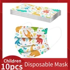 10 шт., одноразовые аниме-маски унисекс, 3 слоя