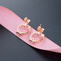 s925 sterling silver new fashion creative small jewelry earrings creative inlaid zircon earrings new style