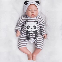 bonecas reborn 20 inch soft touch vinyl bebe doll reborn babies with lovely small panda clothes