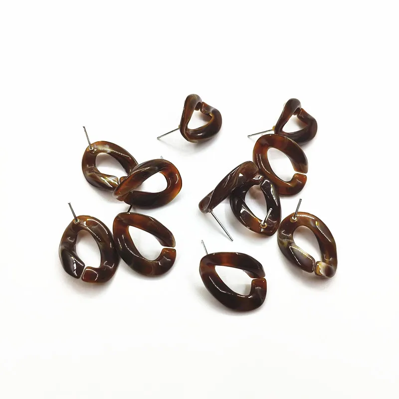 dark brown Новое поступление! 23x17 мм 100 шт акриловые овальные серьги-гвоздики для серег аксессуары, части, ручная работа ювелирные изделия серьги DIY - Цвет: dark brown