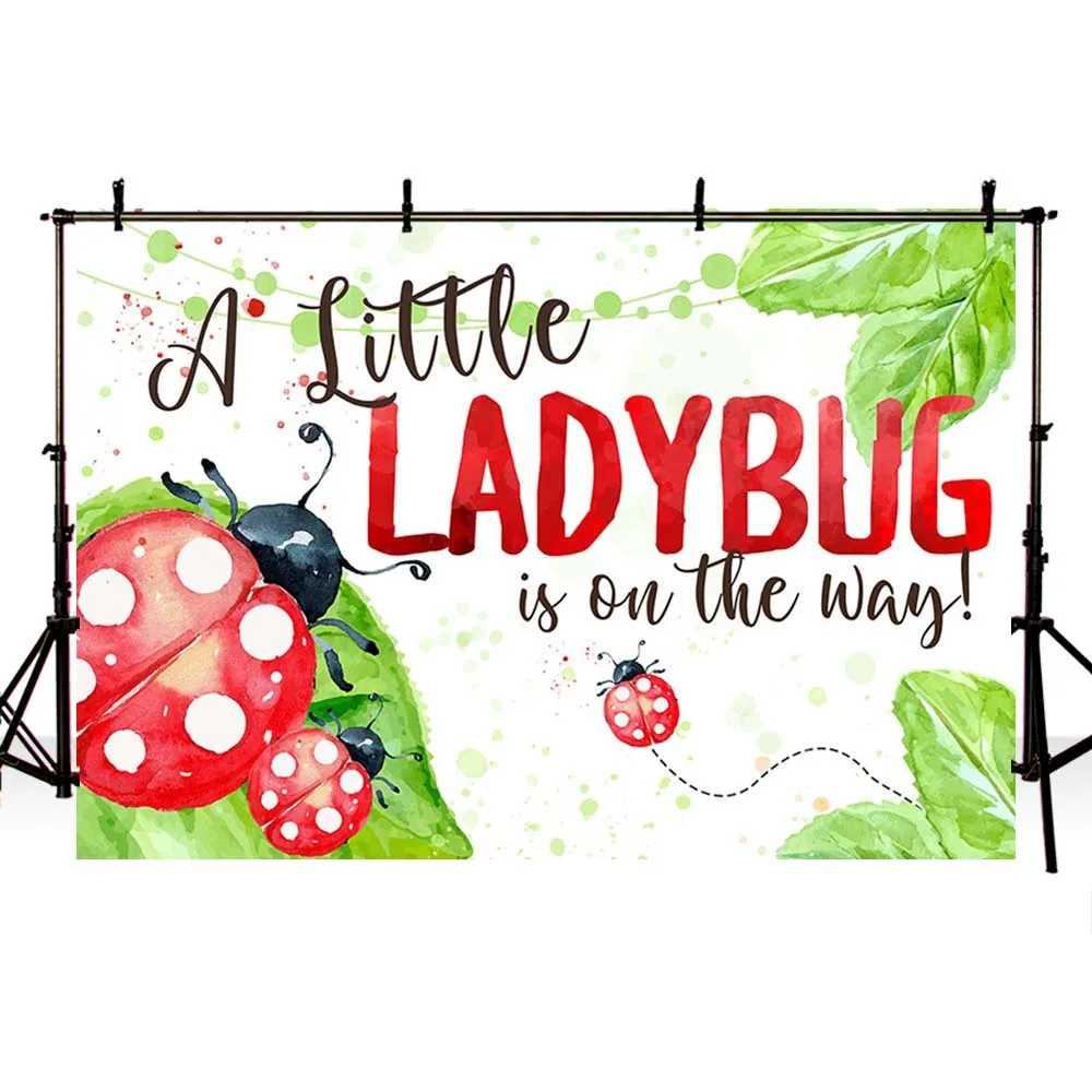 Фоны для фотосъемки Mehofond акварельные божьи коровки детский душ День рождения