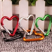 1pcs heart shaped aluminum alloy buckle carabiner camping fishing hiking traveling water bottle hanging buckle tools travel kit