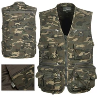 men camouflage fishing hunting vest cargo outdoor game outwear waistcoat multi pocket photography recreational fishing vest