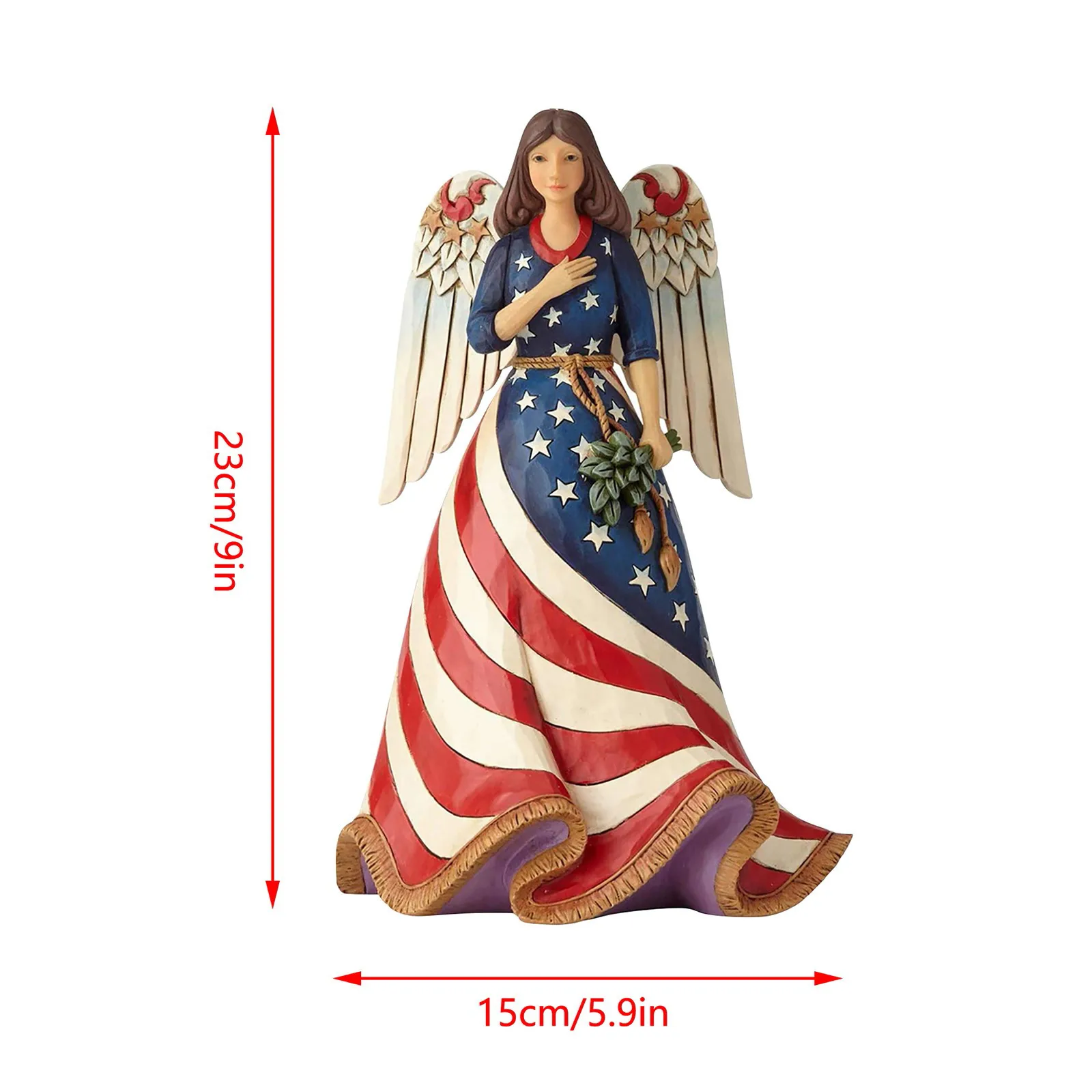 

1pc Independence Day Beautiful Angel Statue Resin Crafts Miniature Female Gift Home Decoration Bring Good Luck to the Family