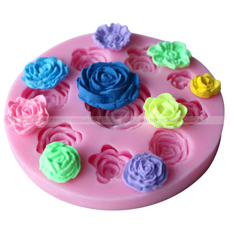 3D Роза цветы силиконовые формы помадка мыло Форма для торта капкейков желе