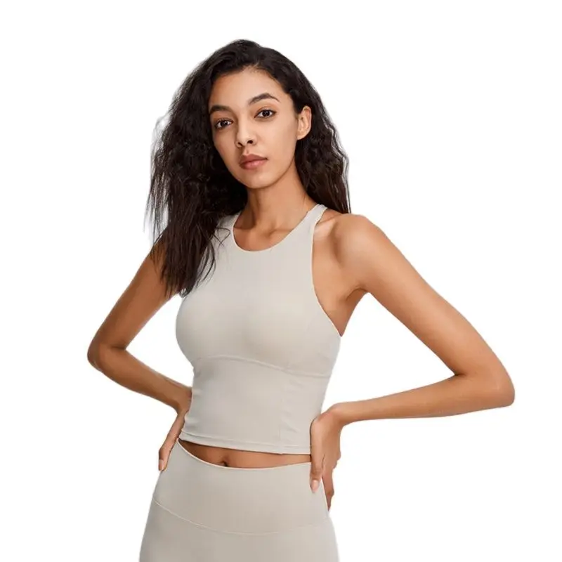 Удобный спортивный бюстгальтер пуш-ап с перекрестными лямками на спине женский