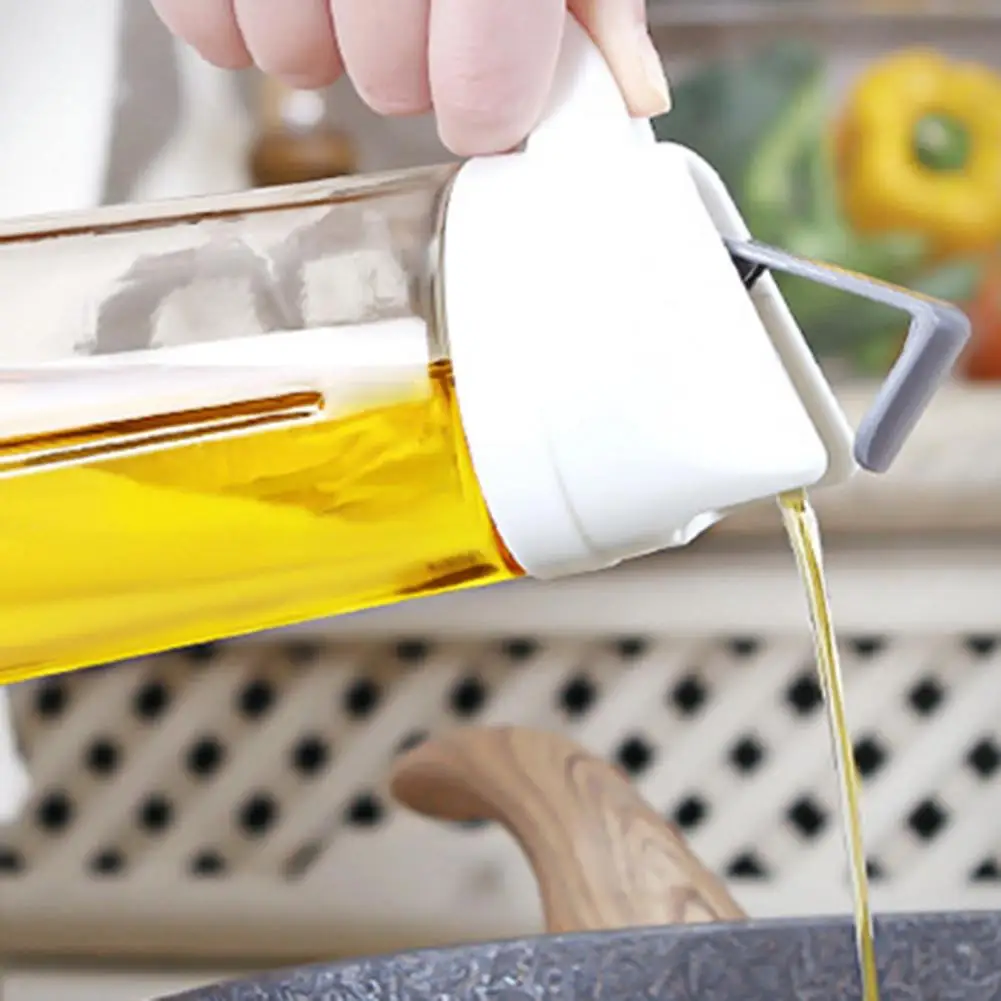 

Leakproof Glass Oil Bottle Can Automatic Opening Seasoning Dispenser with Handle Leak-proof Oil Bottle Automatic Opening