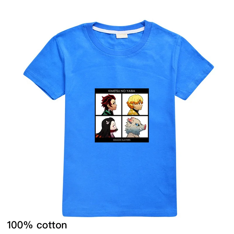 

2020 New Anime Harajuku Shirt Girls Baby Demon Slayer Fine Blade Keychain Kids T Shirts Children Boys Clothes Birthday Halloween