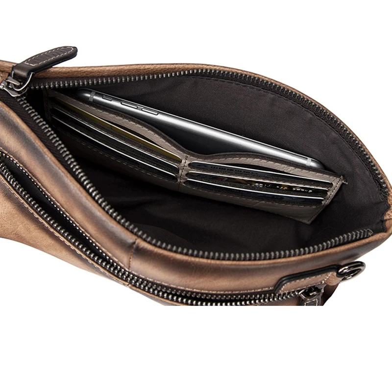Мужской деловой клатч на молнии вместительная сумка для денег и телефона