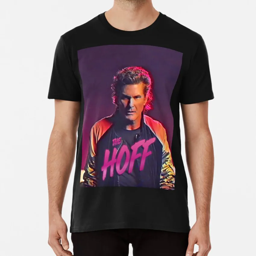 The Hoff David Hasselhoff Ретро повторяющийся Паттен футболка с рисунком Давида hasselhoff по