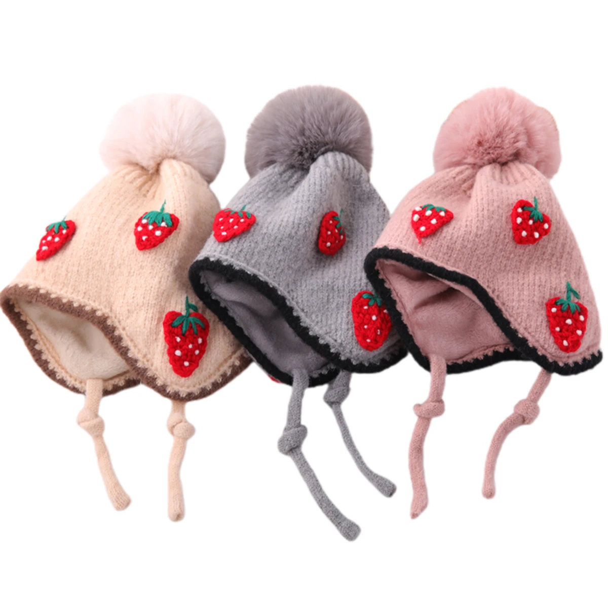 Зимняя трикотажная шапка с флисовой подкладкой и теплыми ушами | Детская одежда