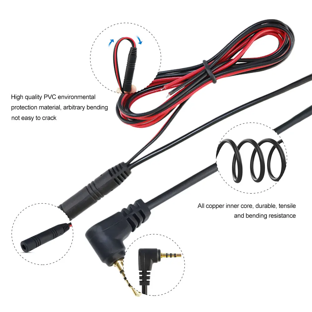 

2.5mm Jack Male To 4 Pin/ 5 Pin Video Cable For Car DVR Mirror DVR 6M 10M 15M 20M Video Extension Cable For DVR Camera