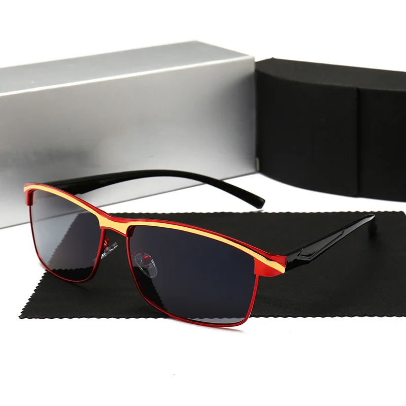 

Fashion Brand Sunglasses Men Mercede Light Metal Square UV400 Polarized Glasses For Driving Fishing Retro Lunettes De Soleil 551