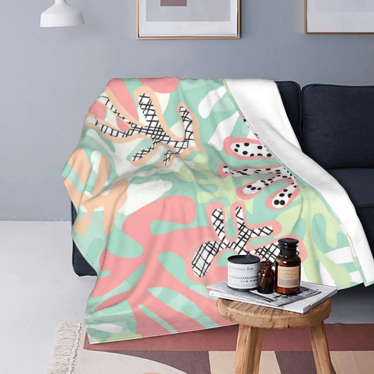 

Henri Matisse Stil Gestrickte Decke Abstrakte Geometrische Algen Flanell Decke Home Couch Dekoration Leichte Bedsprea