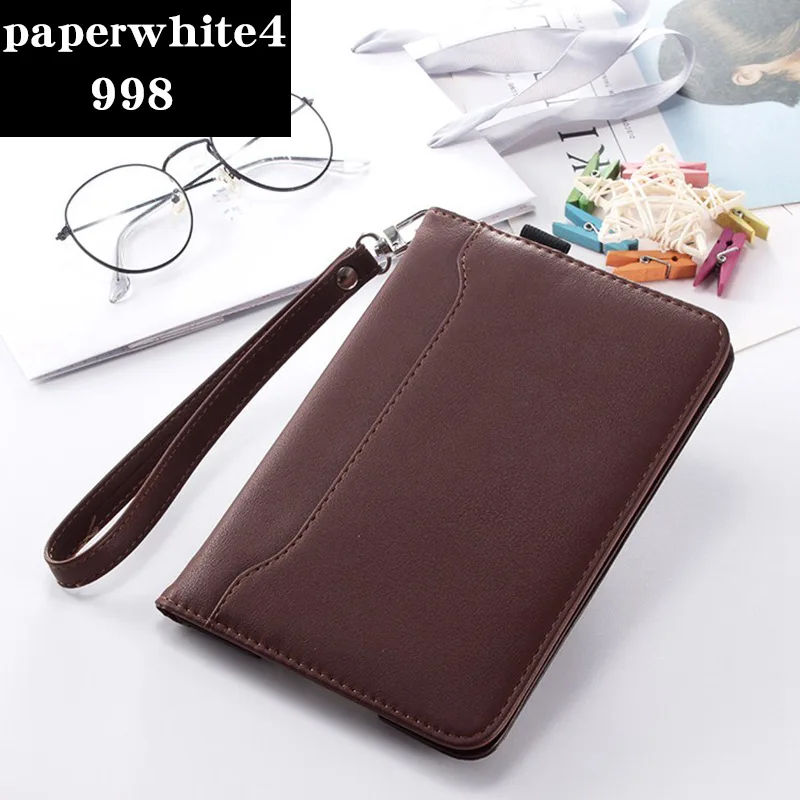 Dark Brown Новинка Kindle Paperwhite 4 Чехол из искусственной кожи чехол сумка мягкая электронная книга Smart Cover для Amazon Kindle Paperwhite 4 чехол Coque - Цвет: Dark Brown
