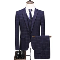 slim fit men wedding suits 2021 elegance suit for man black blue costume 3 pieces homme casual suit male 4xl m