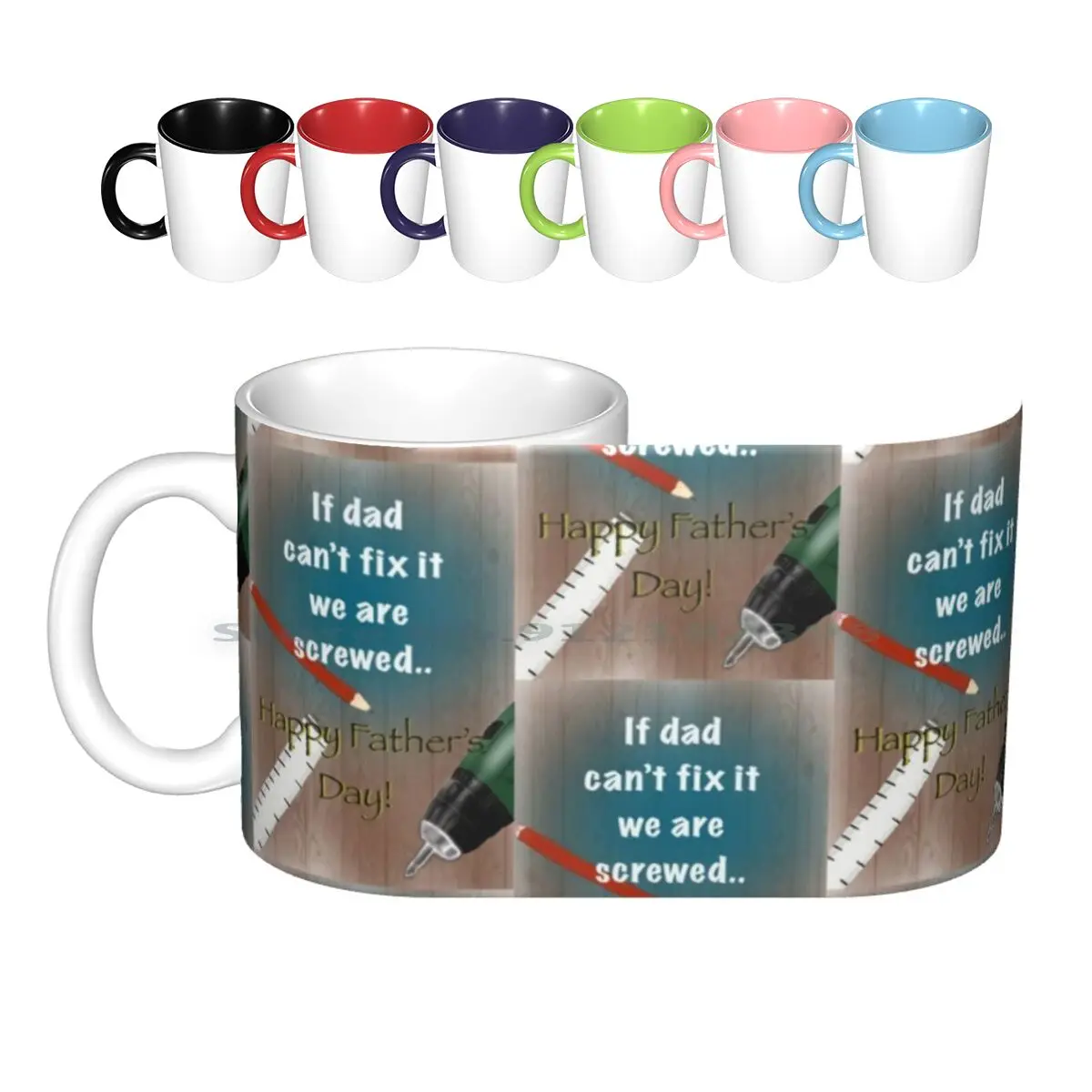 

If Dad Can’t Fix It.. Father’s Day Ceramic Mugs Coffee Cups Milk Tea Mug Tools Father S Day Dad Creative Trending Vintage Gift