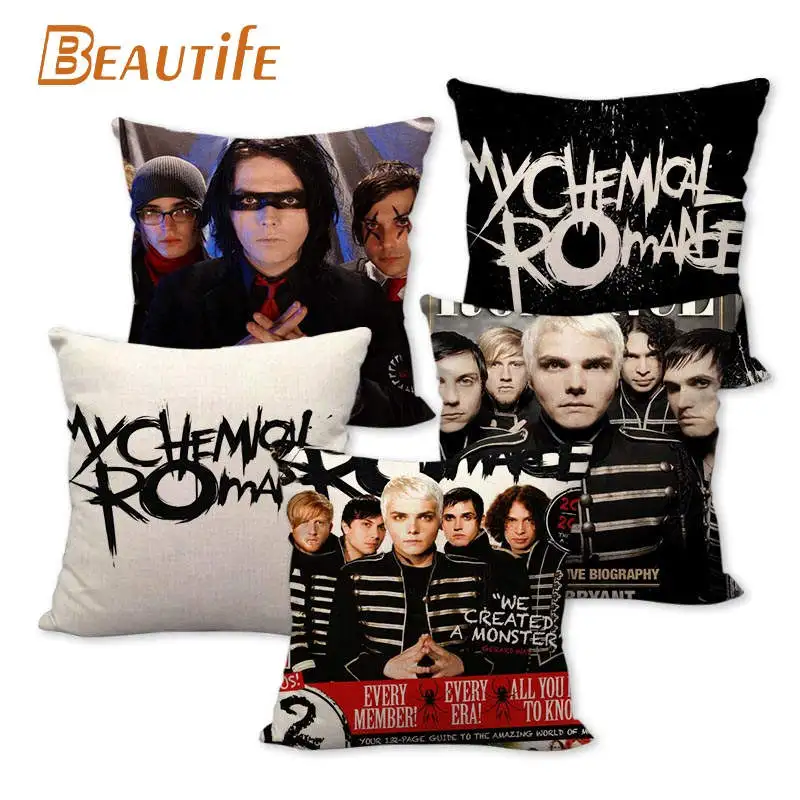 

Новое поступление My Chemical, наволочка для спальни, домашний декоративный Чехол 45x45 см, Квадратные Зеркальные Чехлы, хлопковая льняная ткань, н...