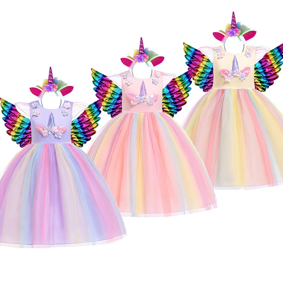 Платье для девочки платье на день рождения с единорогом детский нарядный костюм