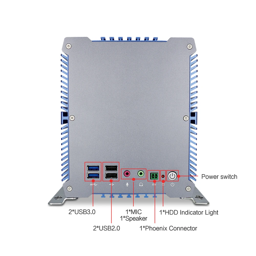 Yanling прочный промышленный встраиваемый корпус для ПК процессор Intel Celeron 3865u