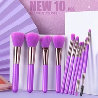 10pcs makeup brushes cosmetic makeup brush set for foundation blending blush concealer eye shadow lip beauty tool fast delivery