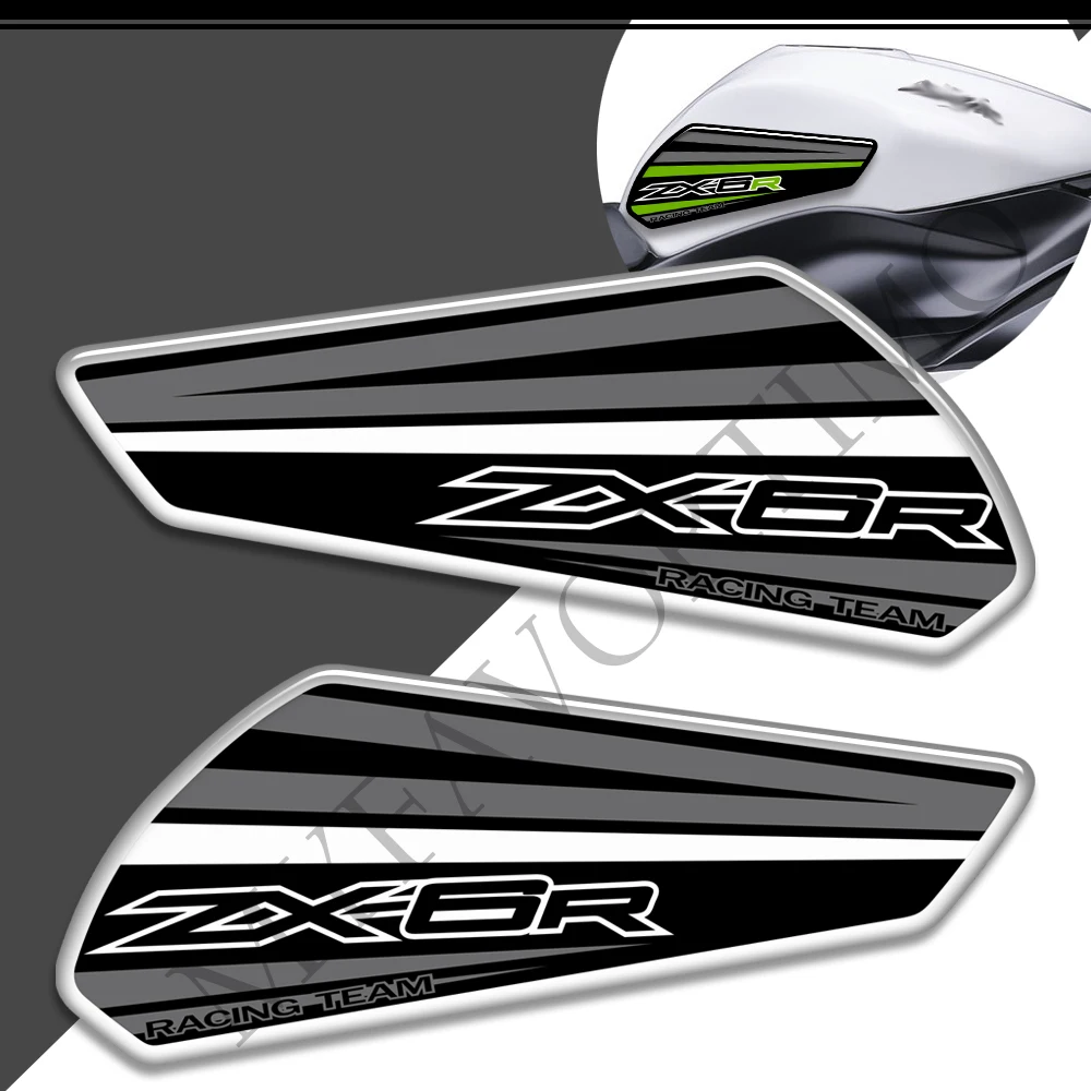 

Protector For Kawasaki Ninja ZX6R ZX 6R Tank Pad Fairing Gas Knee Decal TankPad Motorcycle 3D Stickers 2017 2018 2019 2020 2021