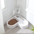 Двойная чаша в форме сердца для домашних животных, автоматическая подача воды, защита от брызг, миска для еды, питье для кошек, щенков, аксессуары для маленьких собак