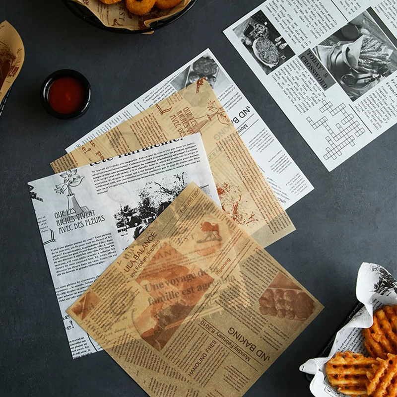Papel de aceite para hornear patatas fritas, 200 piezas, grado alimenticio, para galletas, pan, a prueba de grasa, env&iacute;o gratis-4