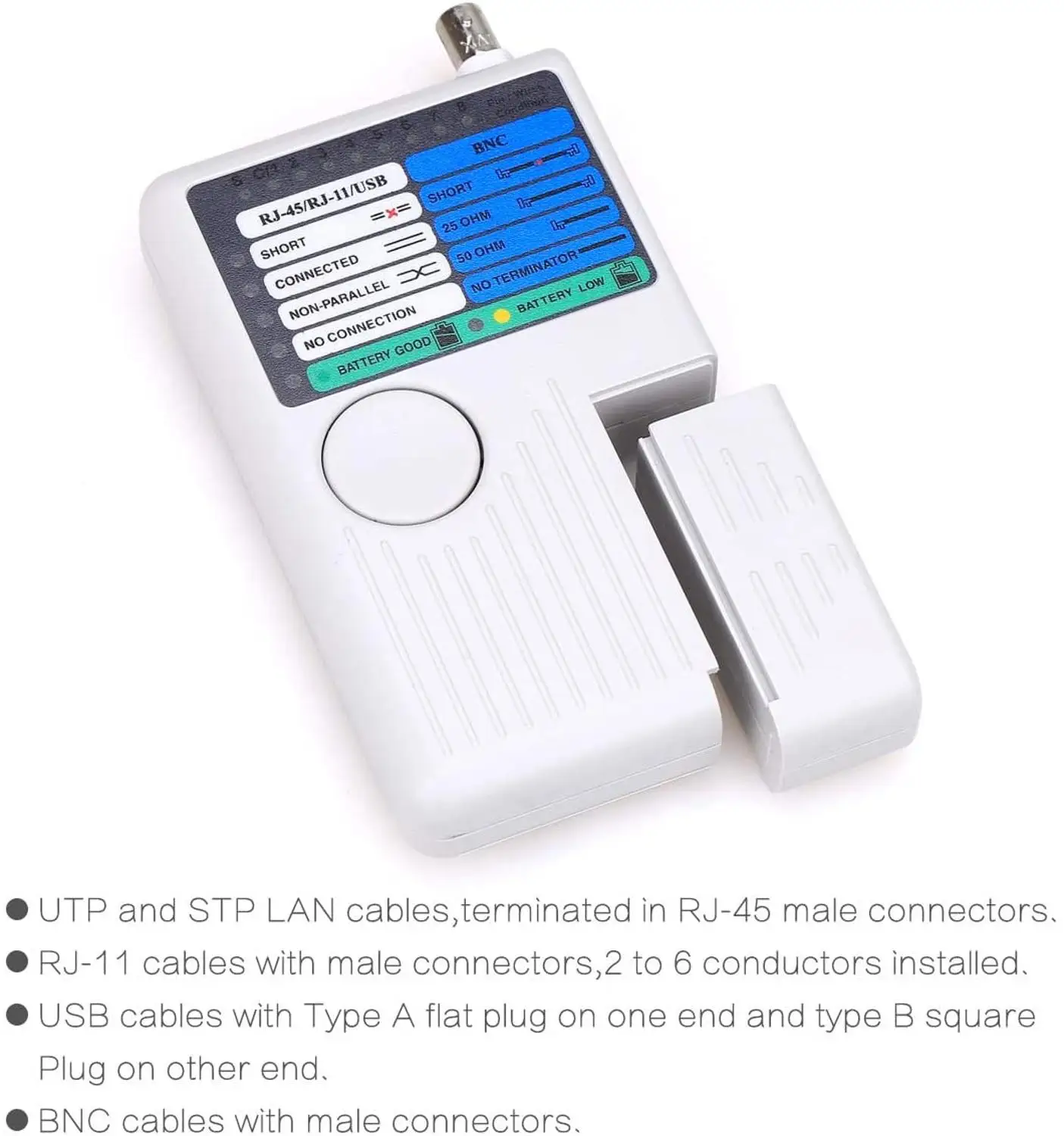 4-in-1 Network Cable Tester Remote RJ11 RJ45 USB BNC Phone Cable Tester Meter