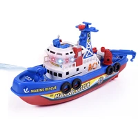 metal american creative childrens electric fire boat boy toy music luminous water spray model boat collect toy figures