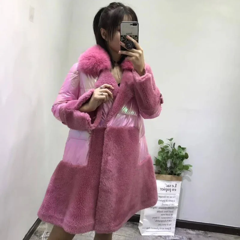 Пальто из овечьей шерсти размера плюс в Корейском стиле abrigo mujer белый пуховик с