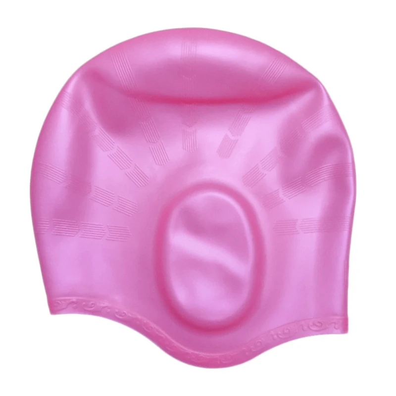 

1PCs Silicone Diving Swimming Cap Swim Pool Water Sport Waterproof Long Hair Protection Ear Cup Swim Caps Hat for Women Men