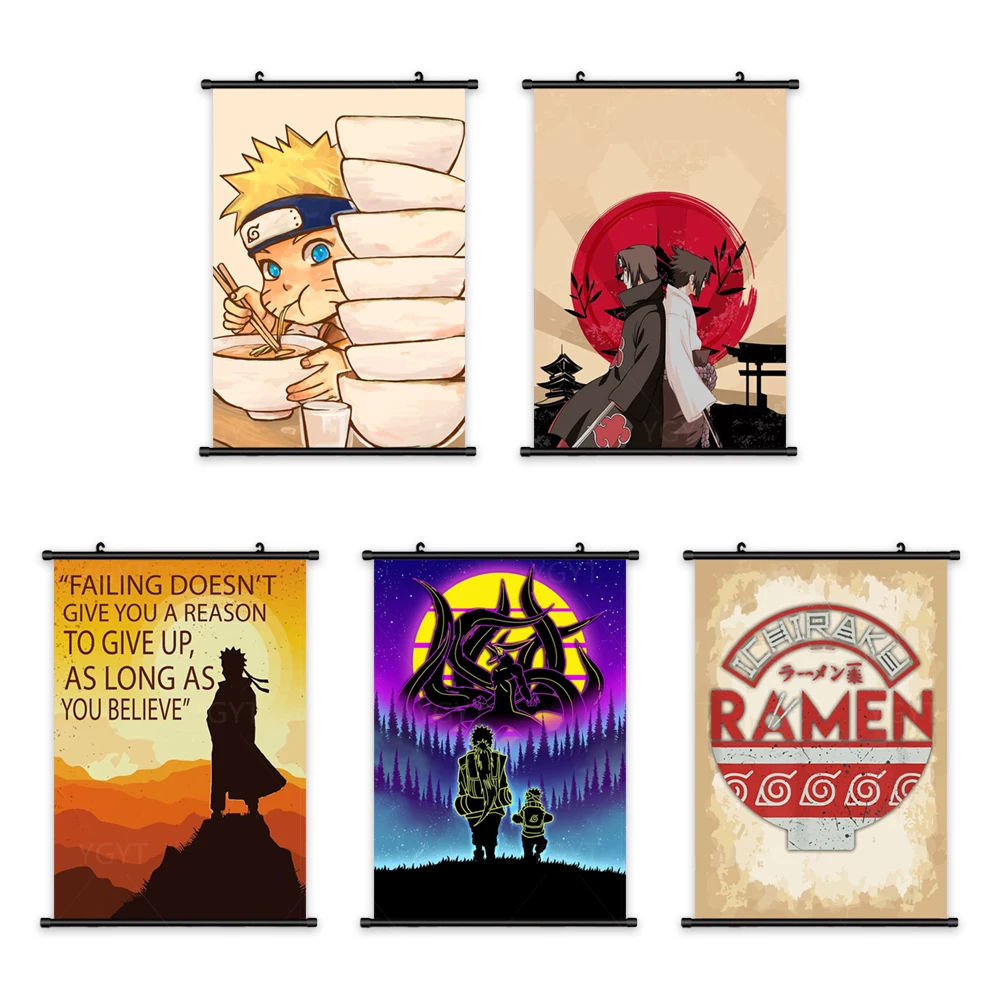 

Printed Bandai Canvas Naruto Poster Anime Home Decoration Mural Classic Wall Artwork Picture Plastic Scroll Hanging Paintings