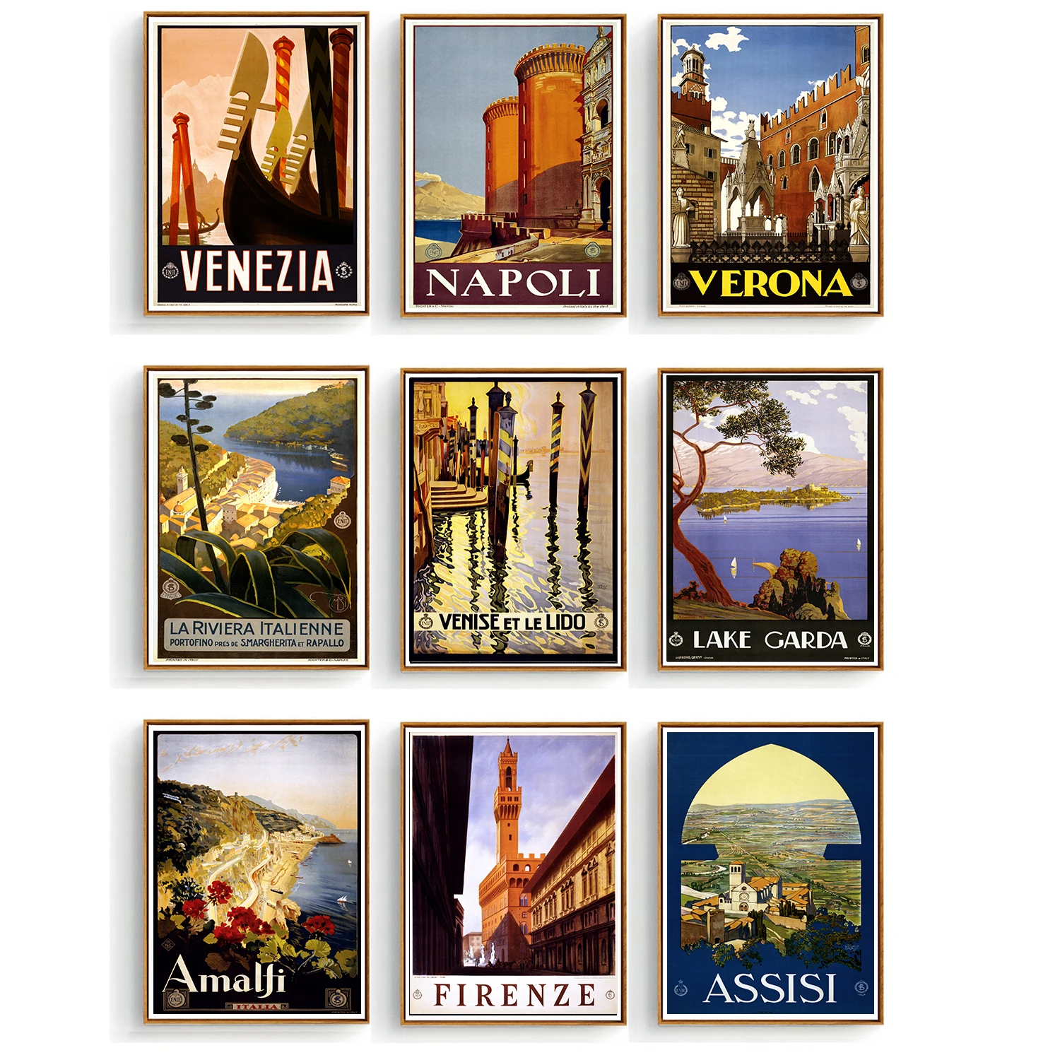 Постеры для путешествий италия венеция фейрензе неаполь холст живопись