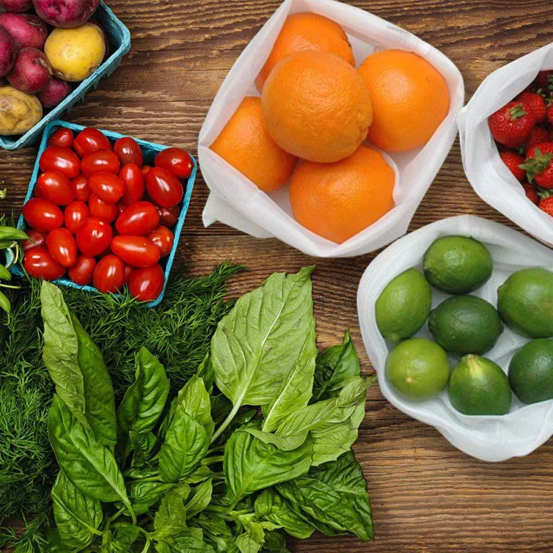 

15PCS Household Portable Mesh Cloth Drawstring Bag Fruit Vegetable Food Storage Bag 2020