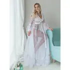 Сексуальная Женская кружевная Пижама Babydoll, прозрачное женское длинное платье с цветочным рисунком