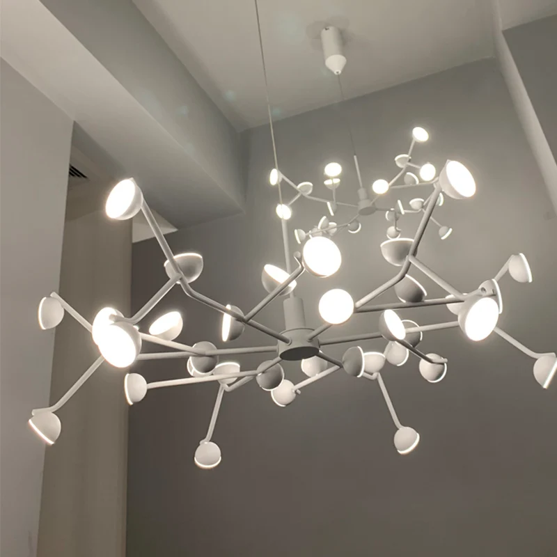 Творческая личность белая ветка люстра вилла модель гостиная главный светильник