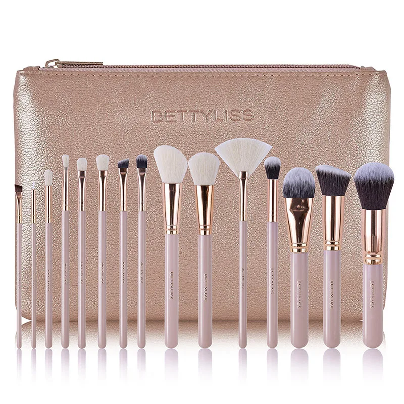 Набор кистей для макияжа 15 шт. Кисть пудра основы косметики мягкие синтетические