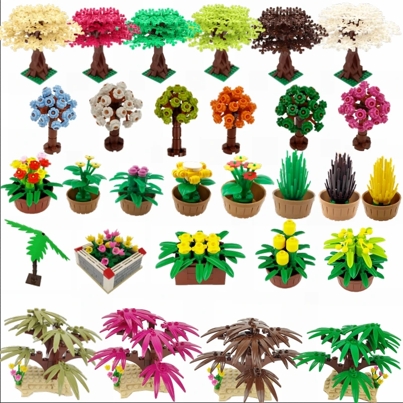 Городской замок создатель в блоках цветочный сад Горшечное растение вишня