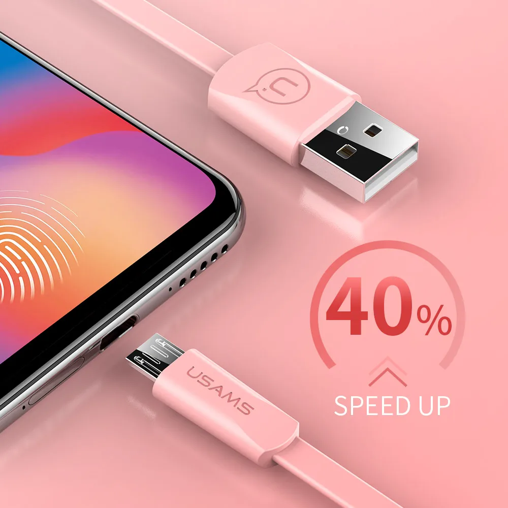 

USAMS 1.2m 2A Micro USB Cable Fast Charging USB Data Mobile Phone Cable For Samsung Xiaomi Huawei Tablet Android Micro USB Cable