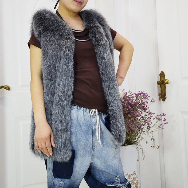 Женский облегающий жилет из искусственного лисьего меха размеры S/3XL D530 | Женская