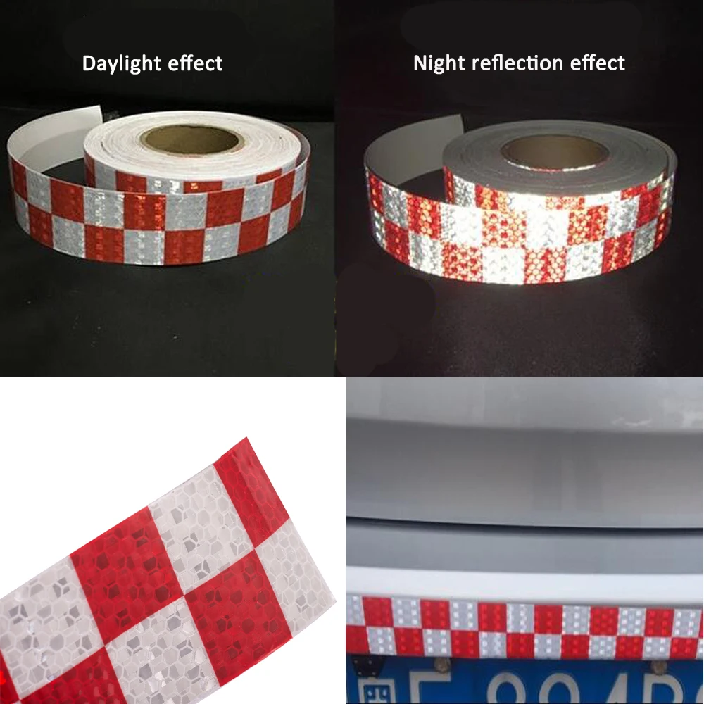 

22Mx5CM Truck Trailer Reflective Tape Self Adhesive Warning Tape Vinyl Stickers Roll Motorcycle Night Driving HGV Safety Mark