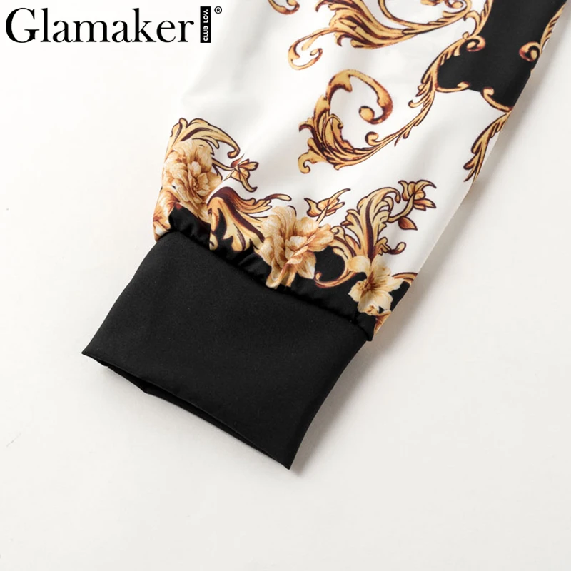 Glamaker, женский комбинезон с длинным рукавом и принтом пейсли, сексуальный элегантный комбинезон с v-образным вырезом, осенний женский клубный комбинезон на молнии