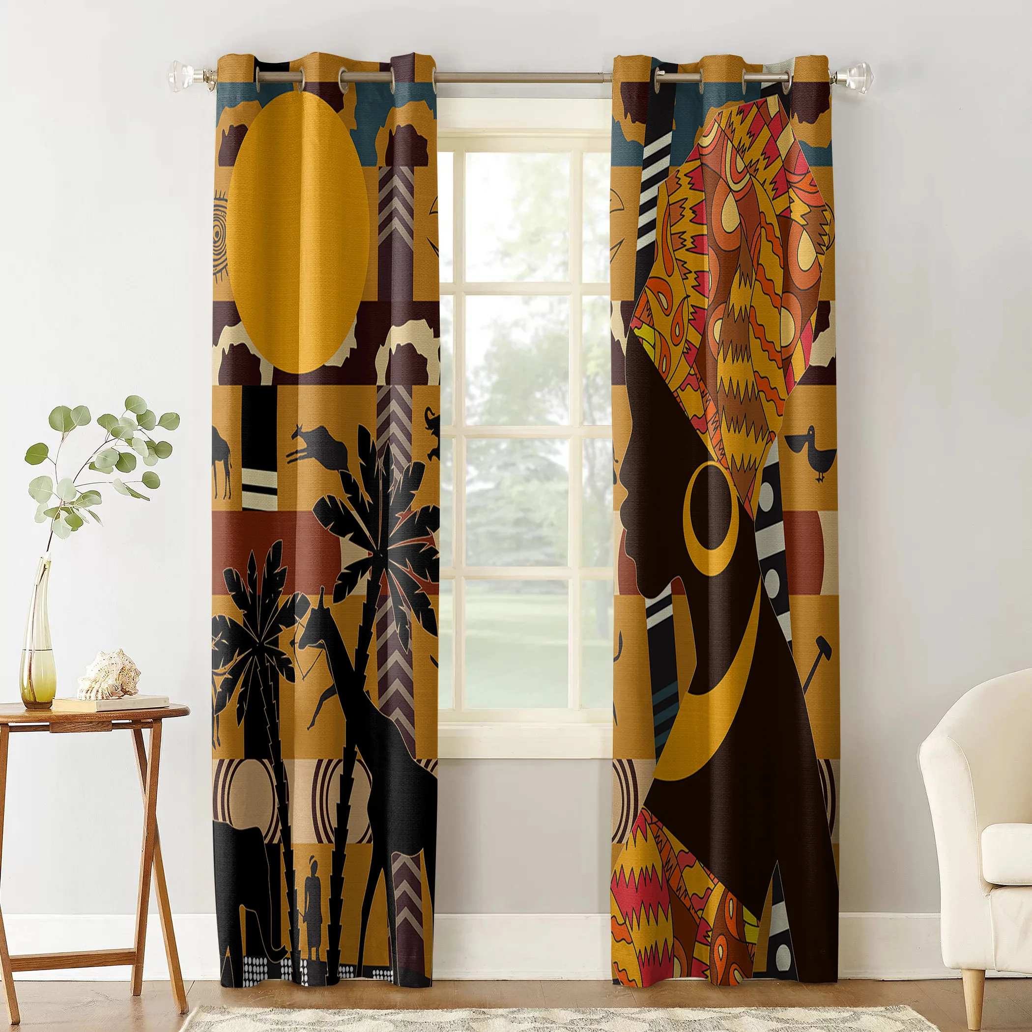Шторы для спальни в африканском стиле со слоном и жирафом украшения кухни