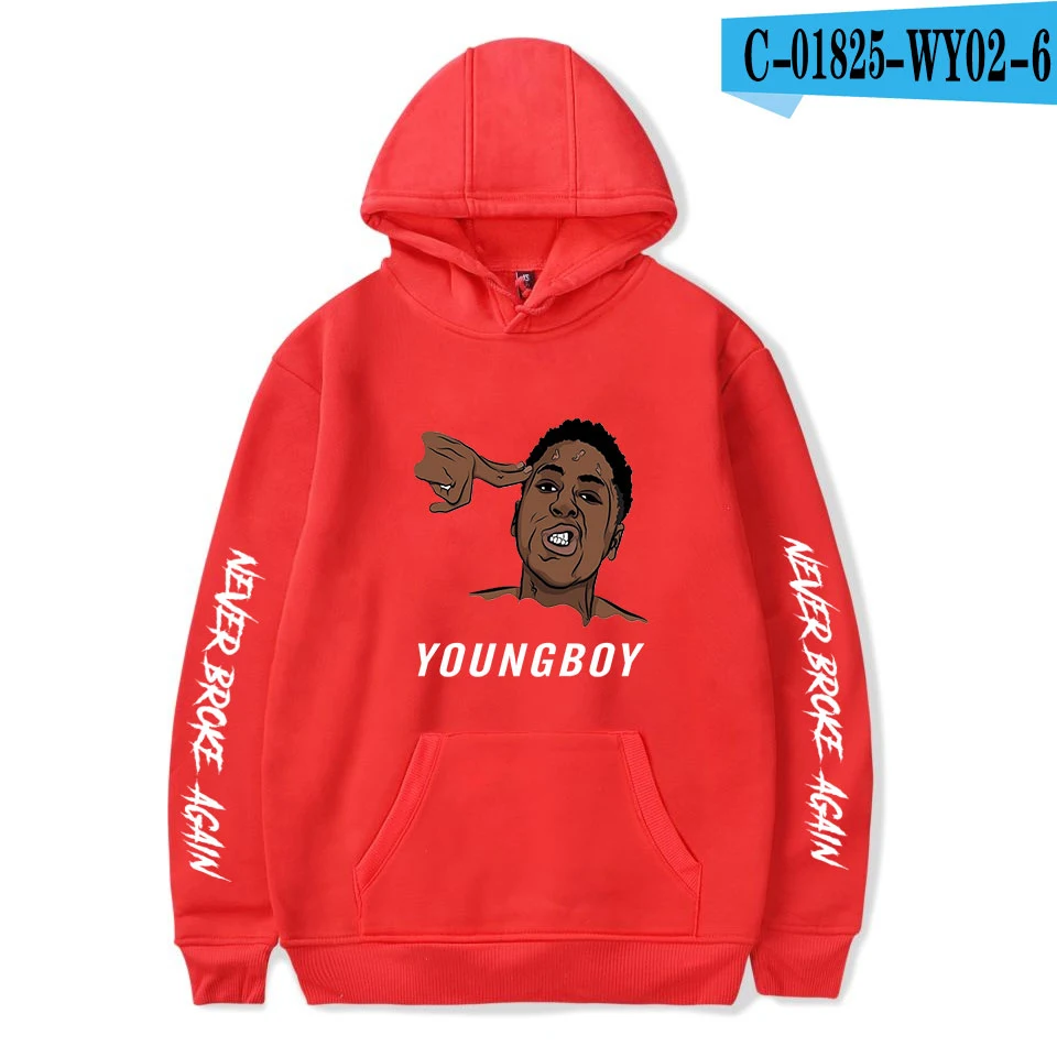 YoungBoy Never Broke agne хип-хоп Толстовка для мужчин/женщин Хлопок Весна Осень мужские толстовки с принтом Повседневная Толстовка - Цвет: red