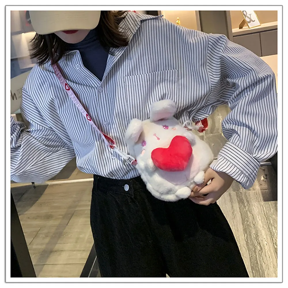 20-30 см белая и розовая плюшевая игрушка Bolso niuna девочка сумка Детский рюкзак мягкие игрушки Кролик плюшевые рюкзаки милая игрушка для детей