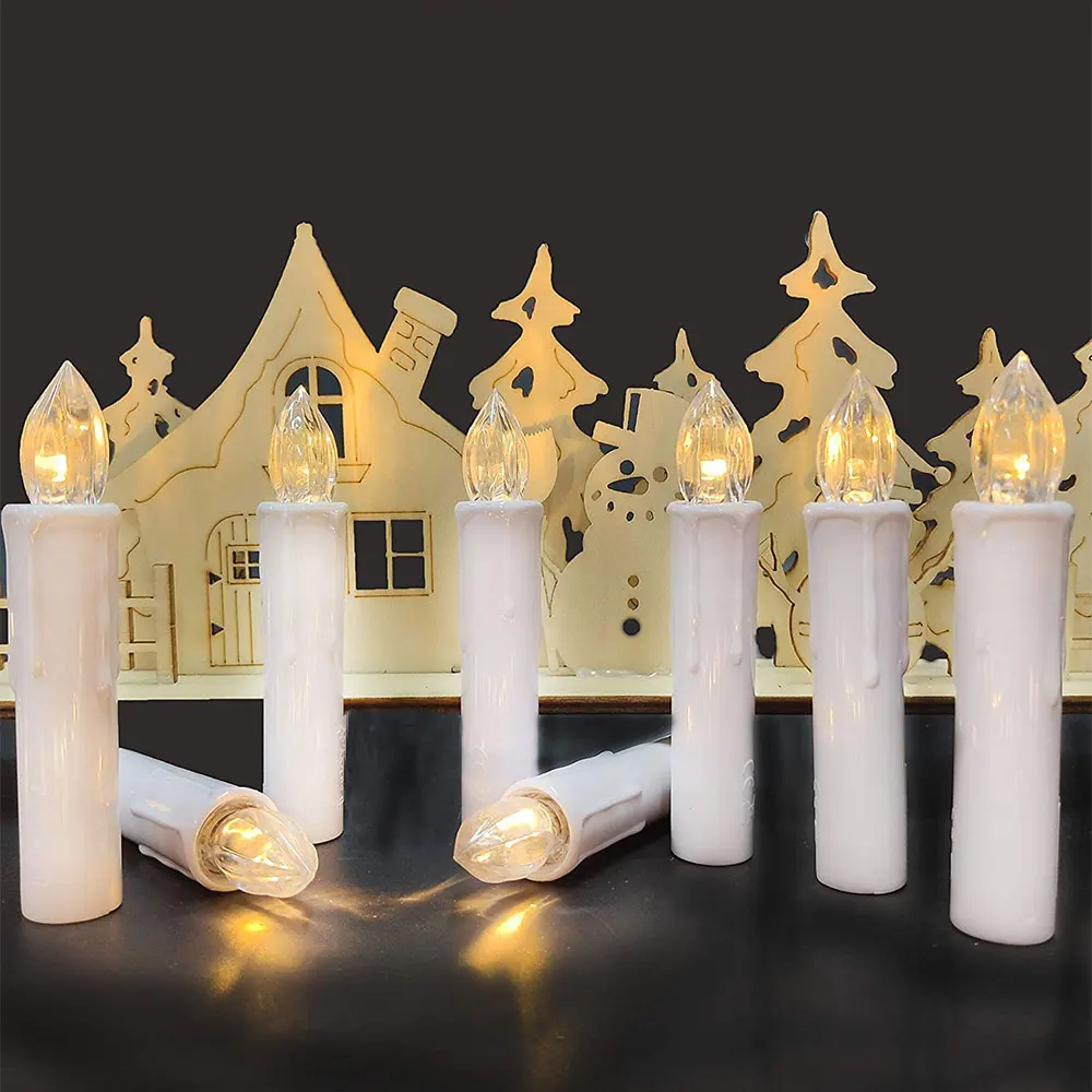 White Creative Warm LED Candle Flickering Lamp Night Light Simulation Flame Home Wedding Festival Celebration Decoration | Дом и сад