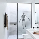 Индивидуальная пленка для окон с принтом скелета матовые непрозрачные пленки для конфиденциальности виниловые наклейки на окна дверь душа без клея