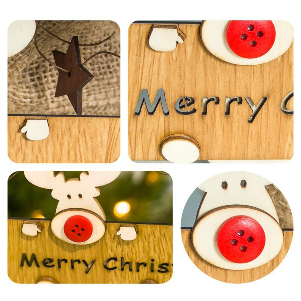 Счастливого Рождества деревянный вырез стиль Рождество Лось письмо список